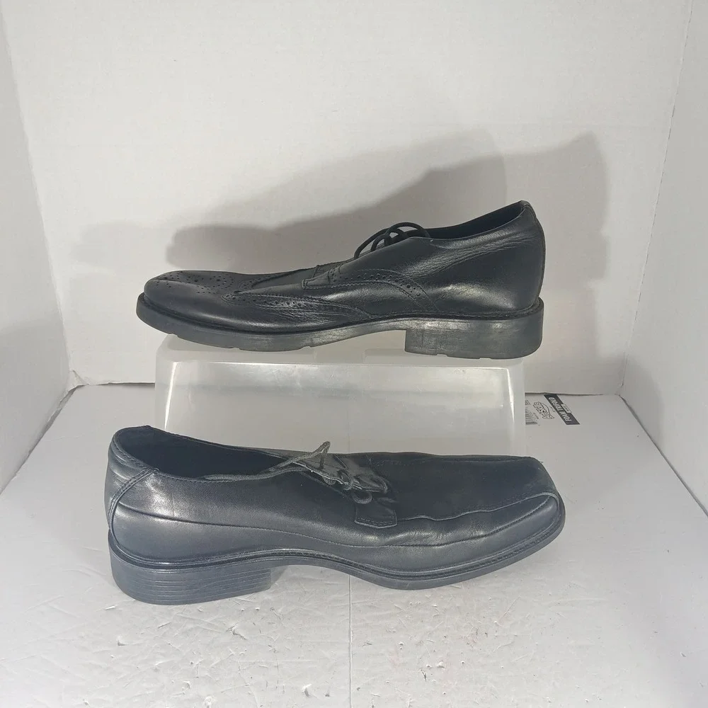 Rockport Lexington 2 Oxford Shoes 13 Black Leather Wingtip Square Toe Dress X809
